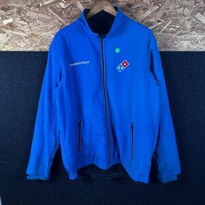 Dominos Pizza Employee Uniform Softshell Jacket Blue Full Zip Mens L
